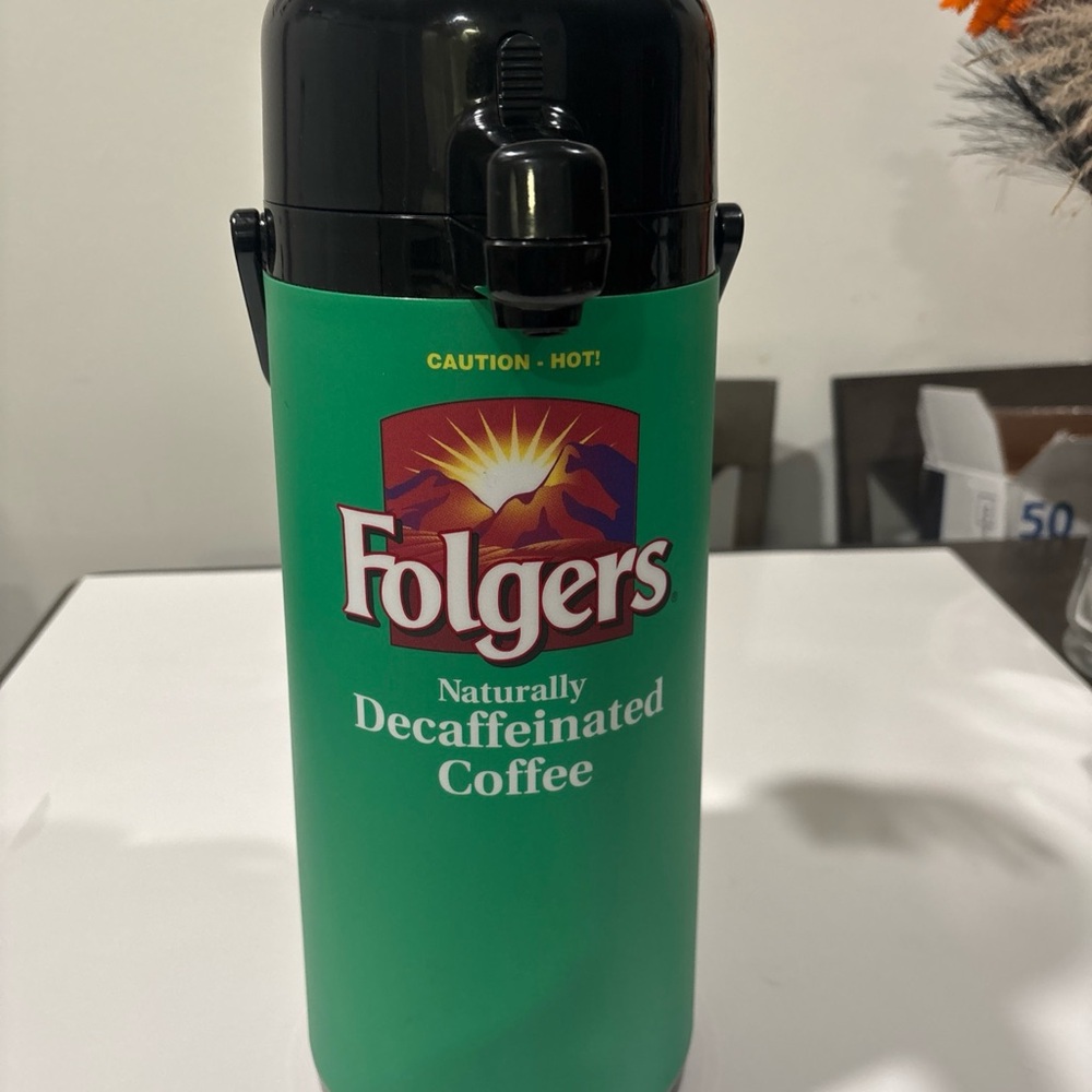Folgers Green Decaffeinated Coffee Thermos - Picture 2 of 5